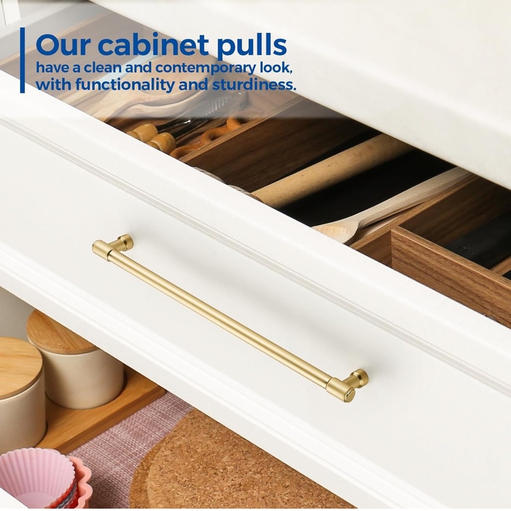 New Brushed Gold 10inch 10 pack Cabinet Pull Hardware Door Kitchen Handles